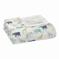 Aden Anais Expedition Elephants And Giraffes Silky Soft Dream Blanket -Baby Jogger shop 21004612 1 10260.1644280451