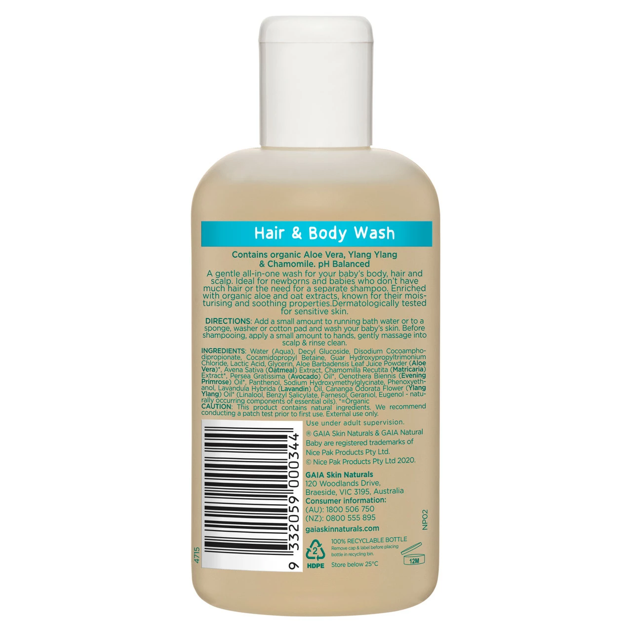 Gaia Hair & Body Wash 200ml 4 Gaia Hair & Body Wash 200ml - Image 2