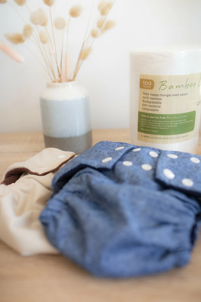 Pea Pods Reusable Nappy One Size - Denim Print 6 Pea Pods Reusable Nappy One Size - Denim Print - Image 4