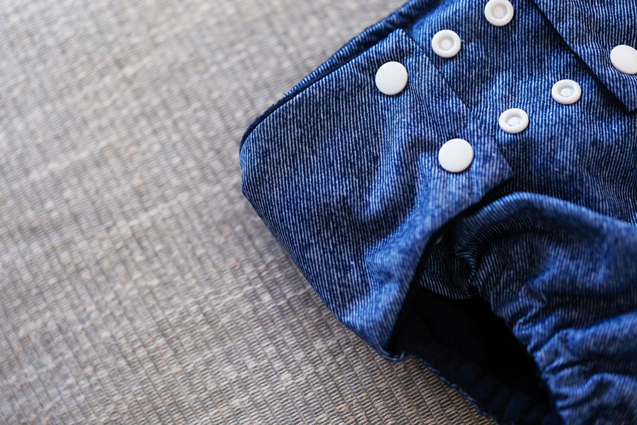 Pea Pods Reusable Nappy One Size - Denim Print 4 Pea Pods Reusable Nappy One Size - Denim Print - Image 2