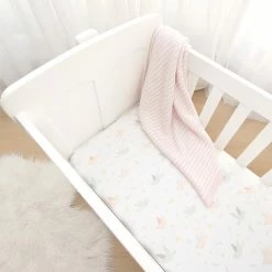 2 Pack Jersey Bassinet Fitted Sheet Ava Birds/Blush Floral -Baby Jogger shop 21008587 2 61909.1648610385