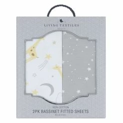 2- Pack Jersey Bassinet Fitted Sheet Noah/Stars