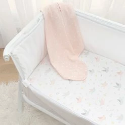 2 Pack Jersey Co-sleeper/Cradle Fitted Sheet Ava Birds/Blush Floral -Baby Jogger shop 21008598 2 16070.1648610384