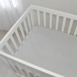 2 Pack Jersey Cot Fitted Sheet Grey Melange/Grey Stripe -Baby Jogger shop 21008602 2 30203.1648610401