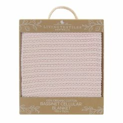 Organic Bassinet Cellular Blanket Rose Quartz