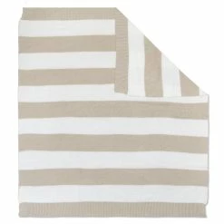 Wide Stripe Pram Blanket Taupe/White -Baby Jogger shop 21008640 1 26776.1653017789