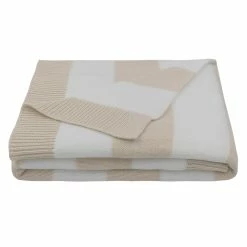 Wide Stripe Pram Blanket Taupe/White -Baby Jogger shop 21008640 3 14239.1653017787