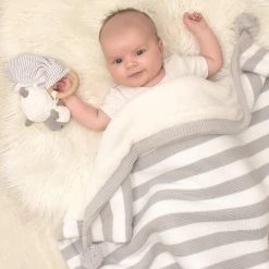 Pom Pom Sherpa Blanket Grey/White 5 Pom Pom Sherpa Blanket Grey/White -Baby Jogger shop 21008643 1 89411.1648610361