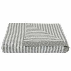 Classic Stripe Blanket Grey/White