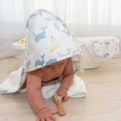 Muslin Hooded Towel Whale Of A Time -Baby Jogger shop 21008729 3 18818.1648610356