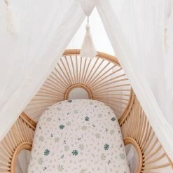 2 Pack Organic Muslin Bassinet Fitted Sheet Banana Leaf/Teal -Baby Jogger shop 21008741 3 71883.1648610436