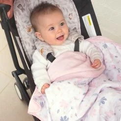Organic Muslin Pram Blanket Botanical/Blush Floral -Baby Jogger shop 21008757 3 98320.1648610422