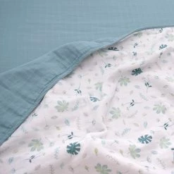 Organic Muslin Cot Blanket Banana Leaf/Teal 11 Organic Muslin Cot Blanket Banana Leaf/Teal -Baby Jogger shop 21008759 5 90210.1648610334