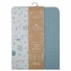 Organic Muslin Cot Blanket Banana Leaf/Teal -Baby Jogger shop 21008759 6 87901.1648610334