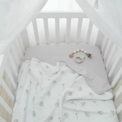 Organic Muslin Cot Blanket Dandelion/Grey -Baby Jogger shop 21008761 3 75037.1648610420