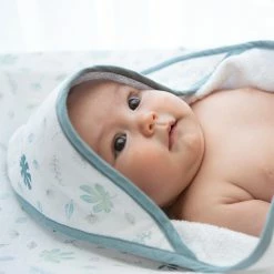 Organic Muslin Hooded Towel Banana Leaf