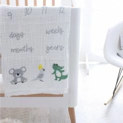 Bubba Blue Aussie Animal Milestone Muslin Blanket -Baby Jogger shop 21009551 5 62249.1645254048