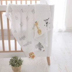 Bubba Blue Zoo Animal Milestone Muslin Blanket -Baby Jogger shop 21009552 1 19580.1645254092