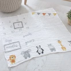 Bubba Blue Zoo Animal Milestone Muslin Blanket -Baby Jogger shop 21009552 3 64953.1645254093