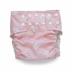 Plum Cloth Nappy & Bamboo Liner Swan