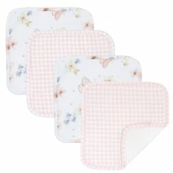 4 Pack Wash Cloths Butterfly Garden