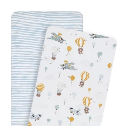 Living Textiles Up & Away 2Pk Bassinet Sheet Set