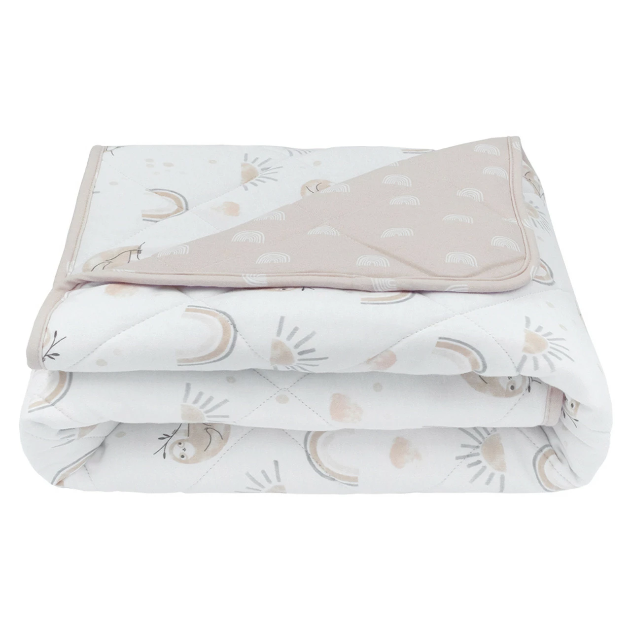 Reversible Quilted Cot Comforter Happy Sloth 3 Reversible Quilted Cot Comforter Happy Sloth