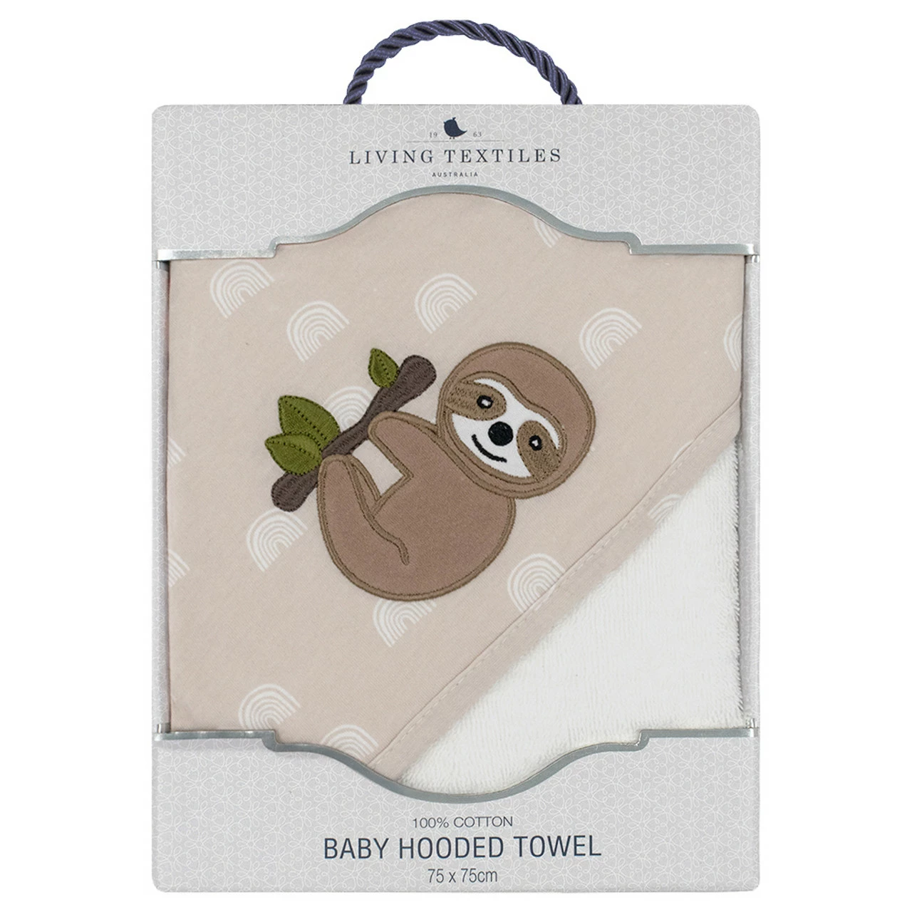 Living Textiles Happy Sloth Hooded Towel 3 Living Textiles Happy Sloth Hooded Towel