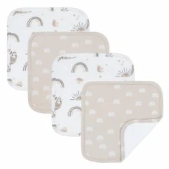 4 Pack Wash Cloths Happy Sloth