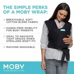 Moby Classic Baby Carrier Wrap Black -Baby Jogger shop 22006187 7 51224.1662013390