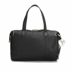 Storksak Lyra Leather Black Nappy Bag