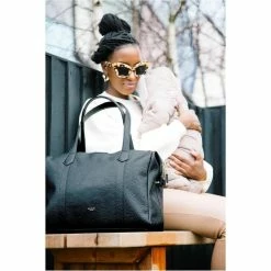 Storksak Lyra Leather Black Nappy Bag -Baby Jogger shop 22007344 6 43900.1670560605