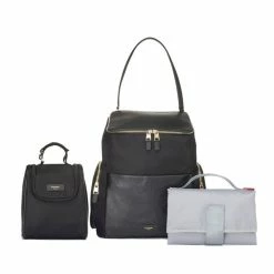 Storksak Alyssa Leather/Nylon Black Nappy Backpack -Baby Jogger shop 22007345 5 05466.1670560544