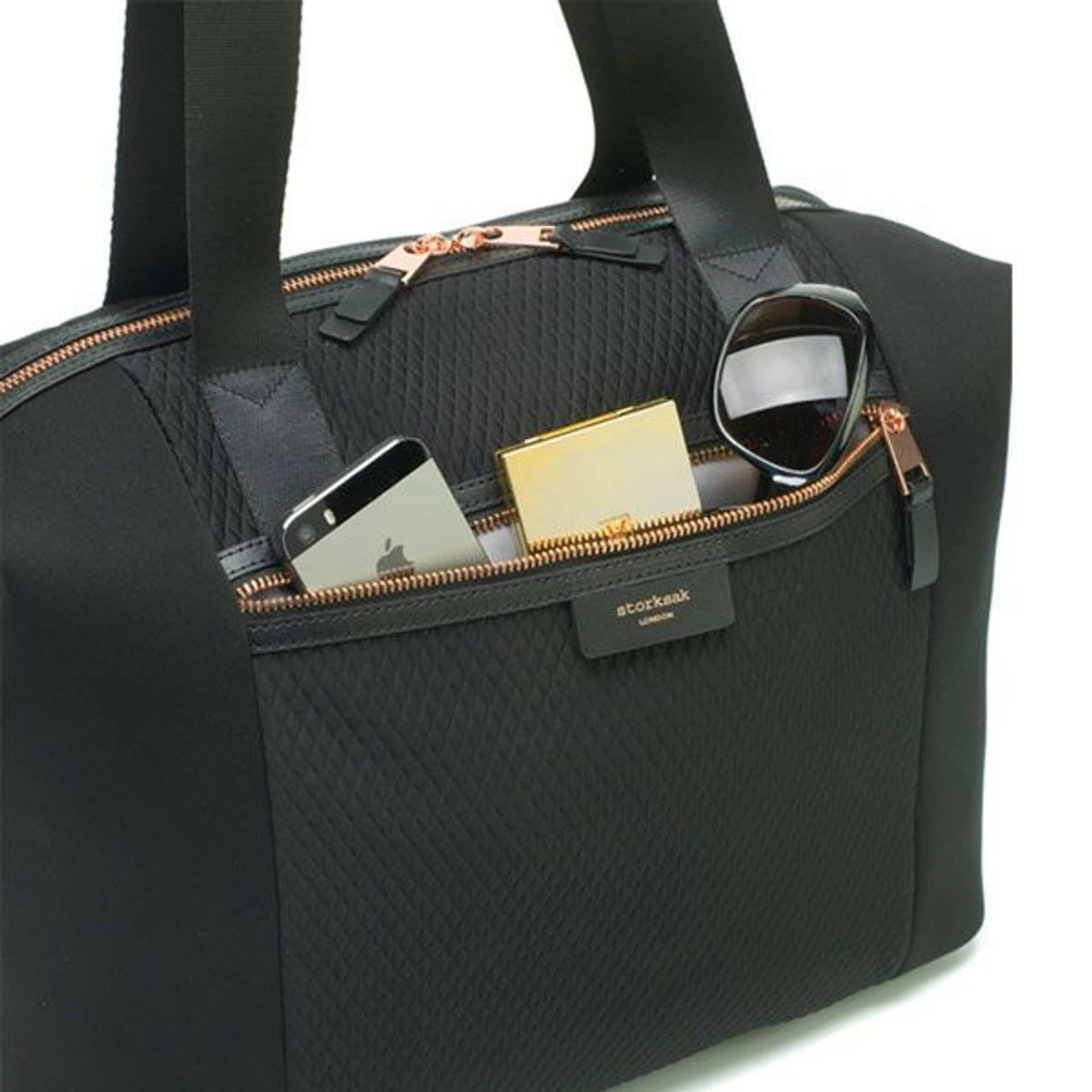 Storksak Stevie Luxe Black Scuba Tote Nappy Bag 3 Storksak Stevie Luxe Black Scuba Tote Nappy Bag - Image 2
