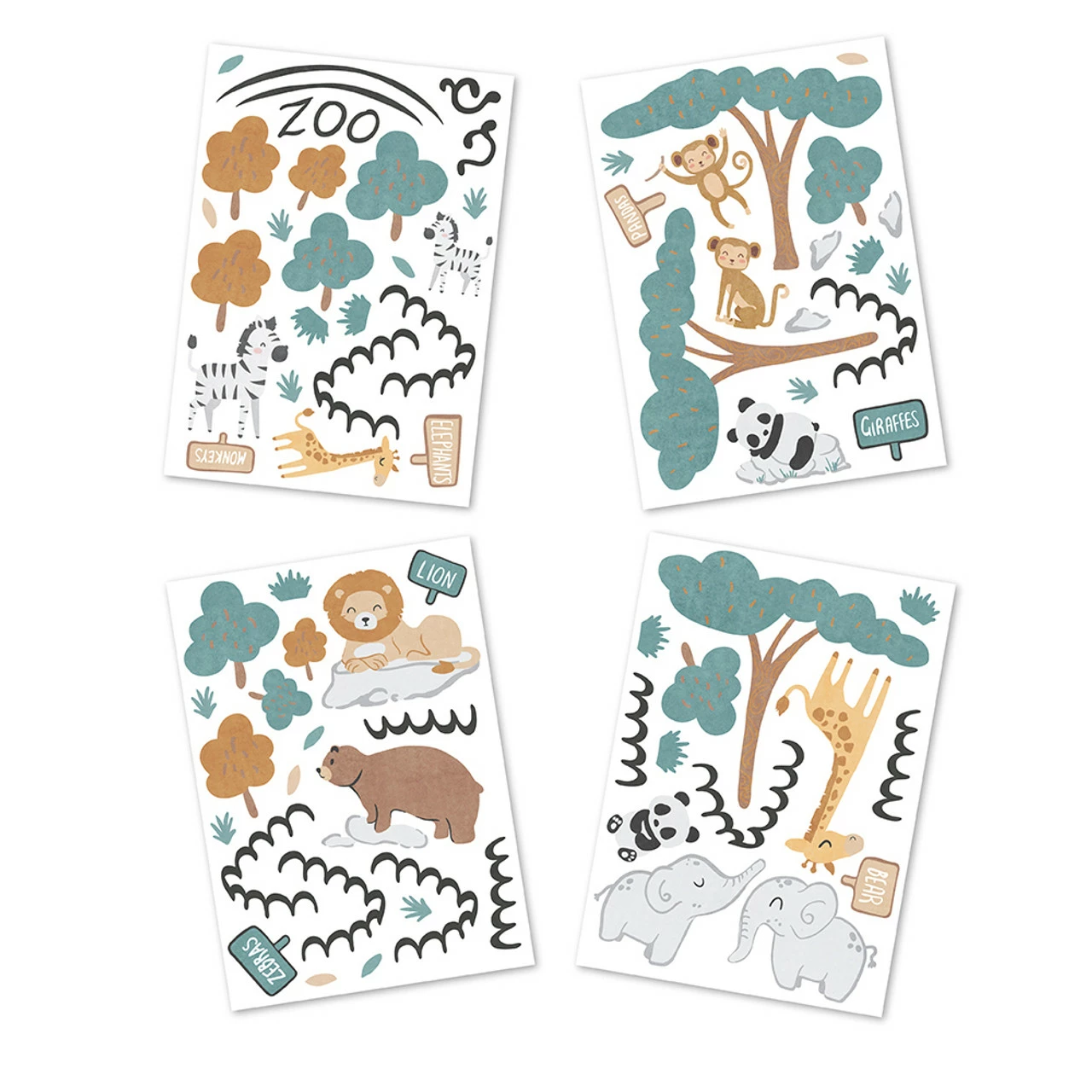 Lolli Living Day At The Zoo Wall Decal Set 3 Lolli Living Day At The Zoo Wall Decal Set