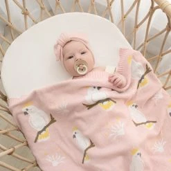 Living Textiles Baby Blanket Cockatoo/Blush -Baby Jogger shop 23000476 1 87797.1673230810