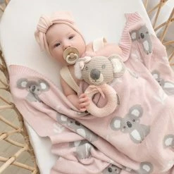 Living Textiles Baby Blanket Koala/Blush -Baby Jogger shop 23000479 2 08458.1673231060