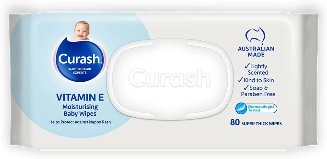 Curash Vitamin E Baby Wipes 80 Pack 3 Curash Vitamin E Baby Wipes 80 Pack
