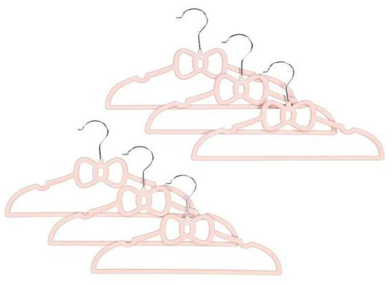 Living Textiles Baby Coat Hangers 6 Pack - Pink Bow