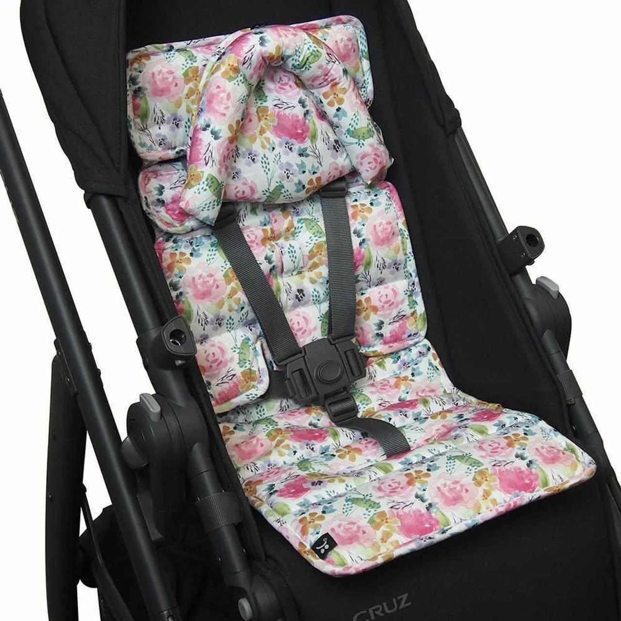 Mini Pram Liner With Adjustable Head Support - Floral Delight 3 Mini Pram Liner With Adjustable Head Support - Floral Delight